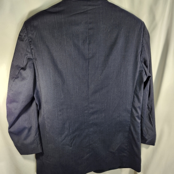 Azetti Made in Italy 100% Wool Navy Pinstripe Suit Jacket Size 54R - Picture 5 of 11